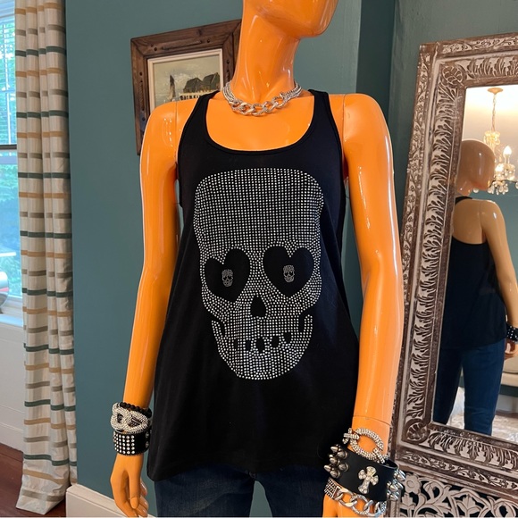 TEENAGE RUNAWAY Studded Skull Racer Back Tank - Picture 5 of 8
